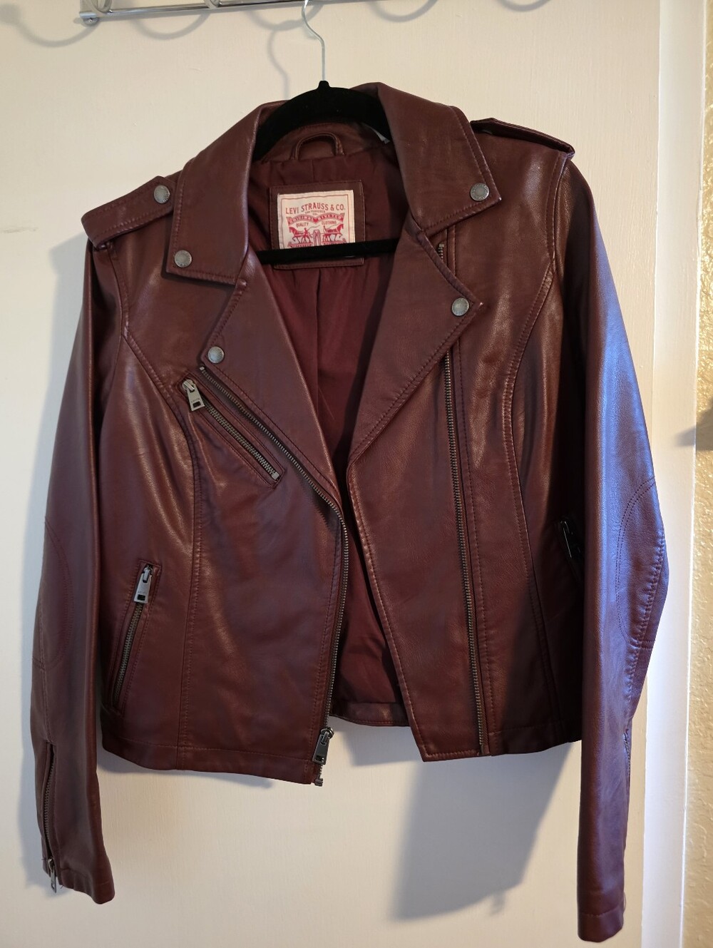 Levi's Women's Rare OXBLOOD Leather Moto Jacket
